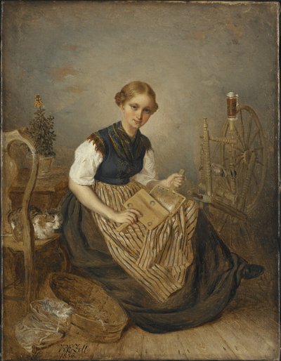 A Girl Carding by Kilian Christoffer Zoll
